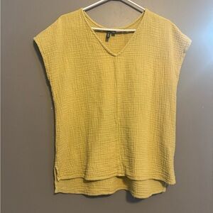 Casual Mustard Short Sleeve Top